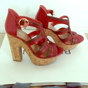 BCBG cork heels