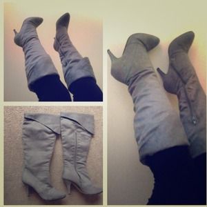 Ash Gray Knee high boots