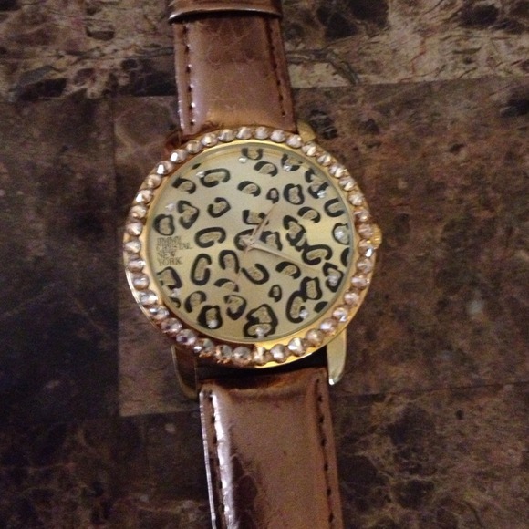 Bronze animal print watch