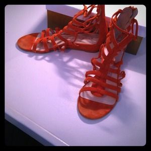 Sacha London orange gladiator sandals
