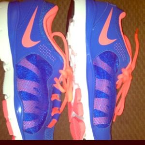 Neon orangey/pink & blue BRAND NEW Nikes.