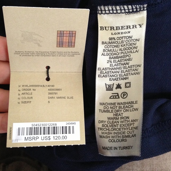 *Sold* Burberry top -S mid sleeve in blue - Picture 4 of 4