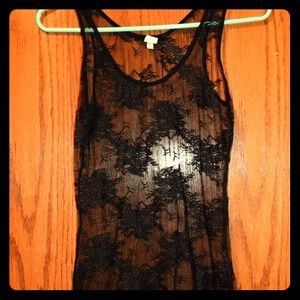 Black lace tank top