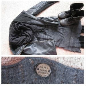 Diesel knit tank dress in charcoal