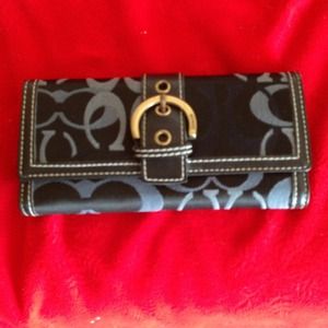~ RESERVED~Black and grey coach inspired wallet.