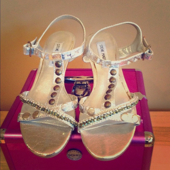 Steve Madden studded silver sandals