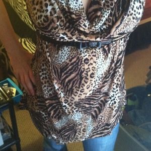 Long scoop neck dressy tank