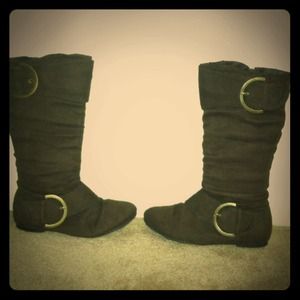 Brown suede boots