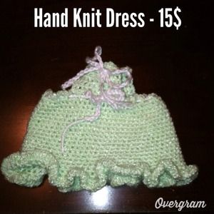 Mint green hand croshay dress