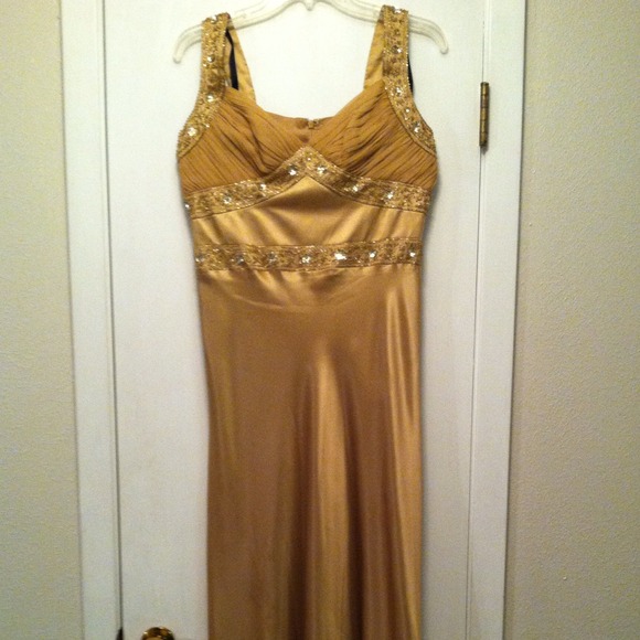 Gold evening gown