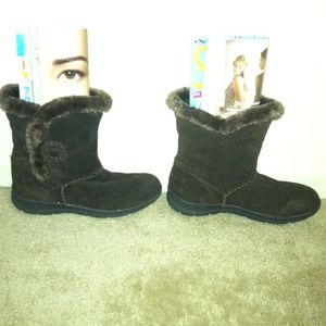 Brown suede boots