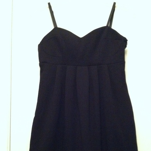 Little black dress with red embroidery