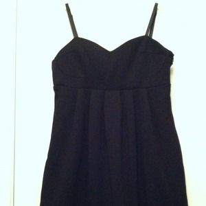 Little black dress with red embroidery