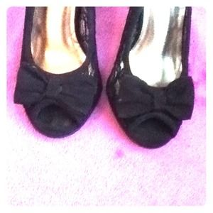 Black lace see through heels.