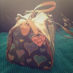 Dooney & Bourke Black Heart Barrel Bag AUTHENTIC