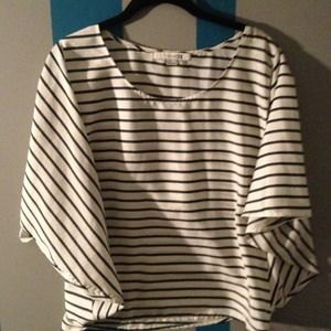 Forever 21 large striped shirt and earring