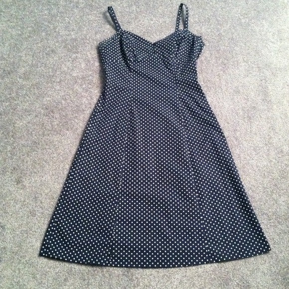 New York & Company Dresses & Skirts - Adorable navy and white polka dot dress