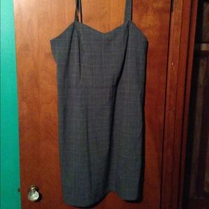 Gray and purple plaid dress