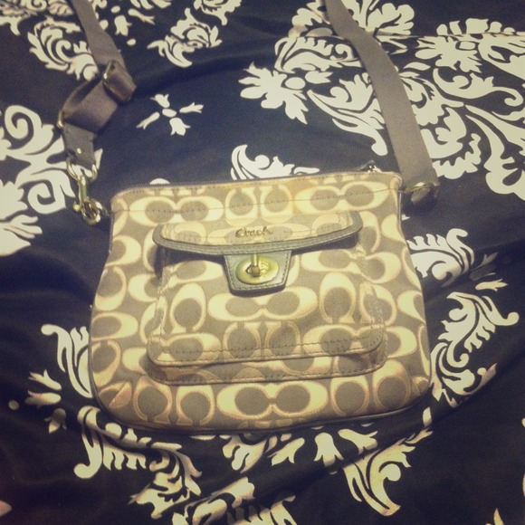 Grey/silver Coach satchel