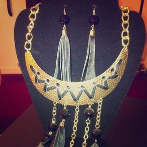 Matching necklace and earrings