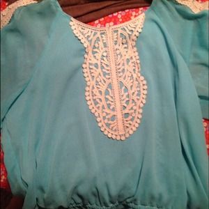 My never worn blue elegant lace top from kohls