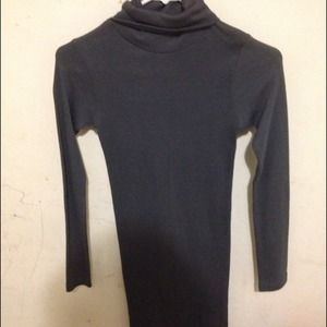 Solid Rib
Turtleneck Dress color- asphalt