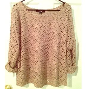 Gold floral mesh long sleeve