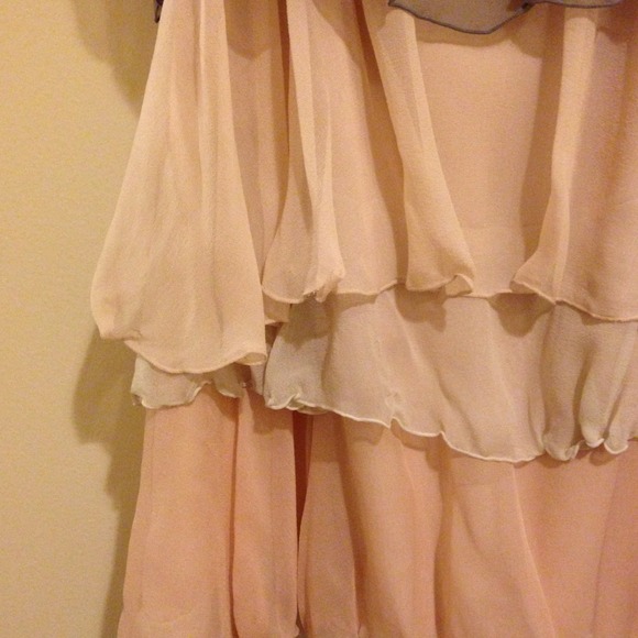 Pastel color block silk like dress!! Belt included - Picture 2 of 4