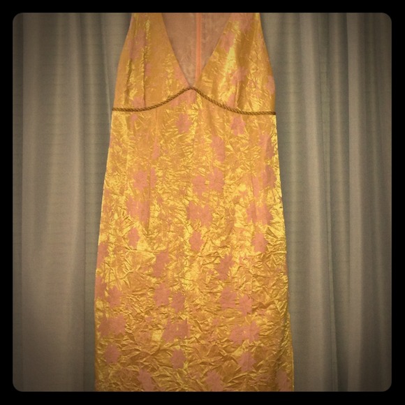 Gold and pink Nicole Miller dress - Picture 1 of 4