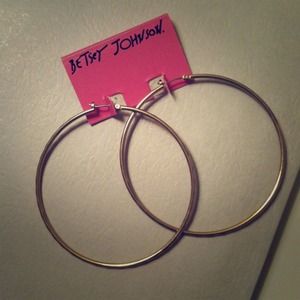Never worn! LARGE gold hoops