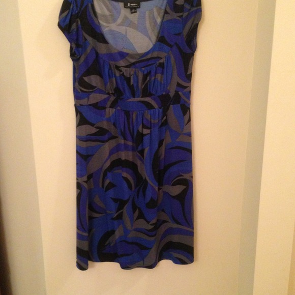 Black, blue, gray dress