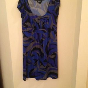 Black, blue, gray dress