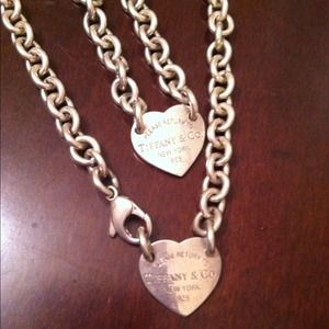 Authentic Tiffany&Co Heart chain necklace&bracelet