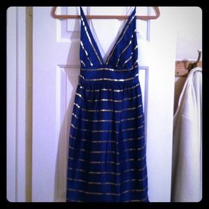 Sexy cocktail drs in electric blue w/ gold lurex