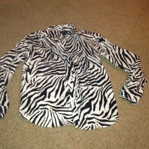 Zebra print cotton blouse, Misses