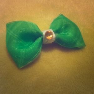 💥Green/white/orange St Patrick's Day hair bow
