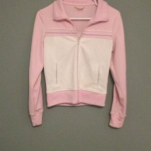 Pink and white zippered jacket
