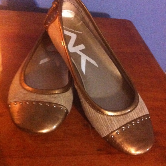 Anne Klein Shoes - Reserved! --Ann Kline Sport gold and canvas flats.