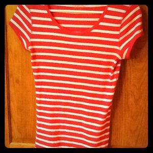 Bright classic pink and white top