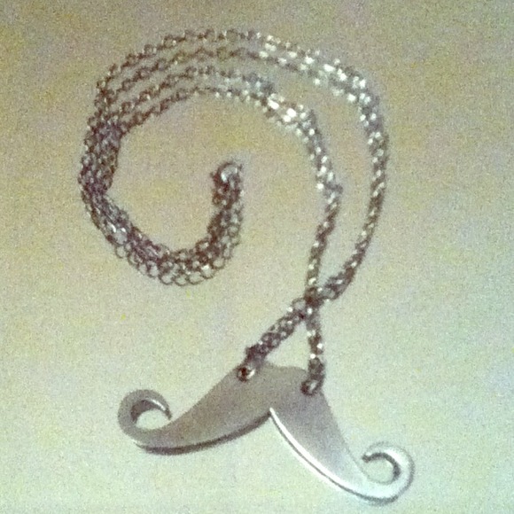 Brushed Silver "Moustache" choker.