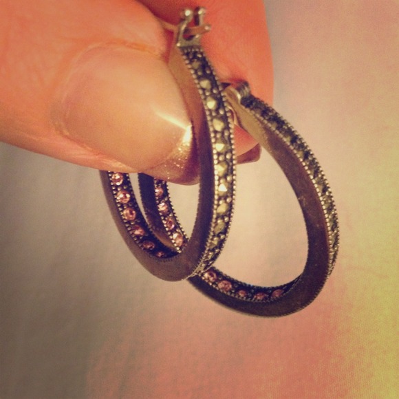 Silver Oval Hoop Earrings