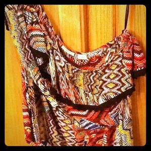 Multi colored off the shoulder top