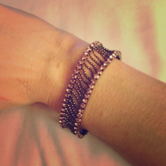 Stretchy Metal and Crystal Bracelet