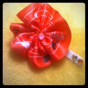 Hot pink flower hair clip