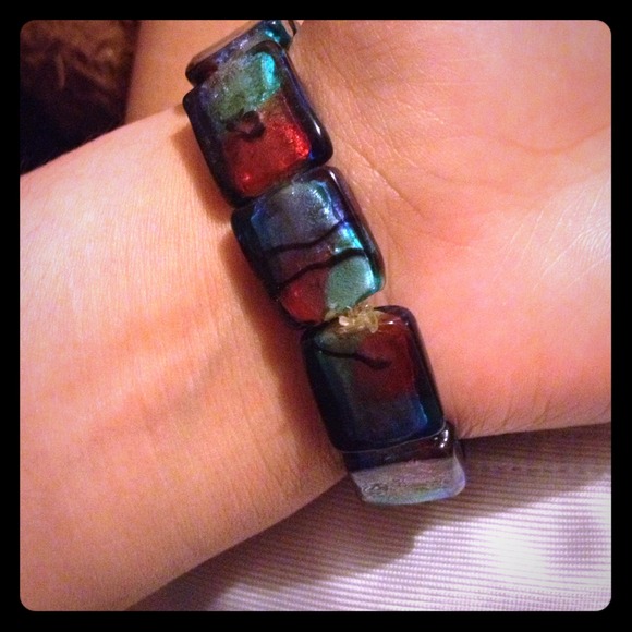 Blue/red stone bracelet