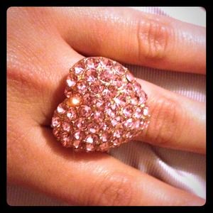 Pink heart ring (: