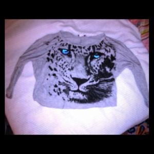 Crop Top With A Cheetah Face On It☺