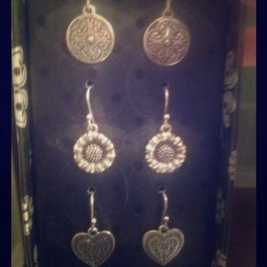 Set of three earrings