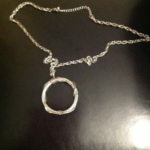 Dark silver tone adjustable fashion chain necklace