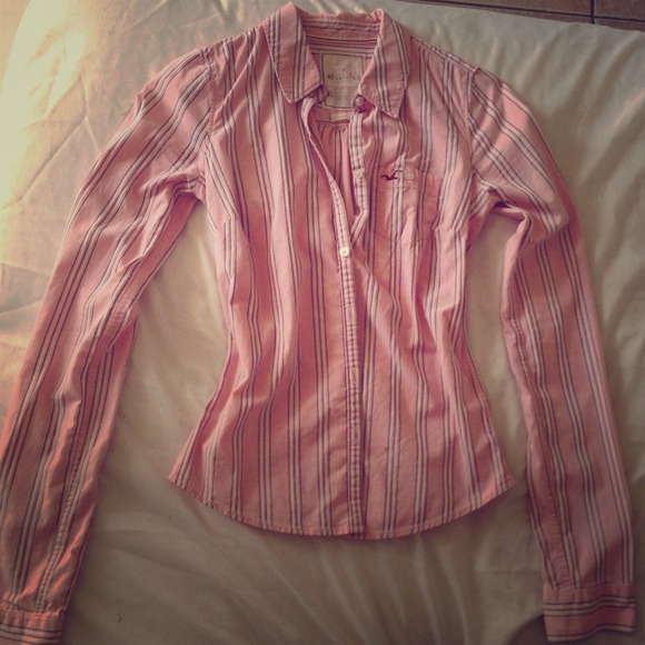 Pink Hollister XS long sleeve blouse